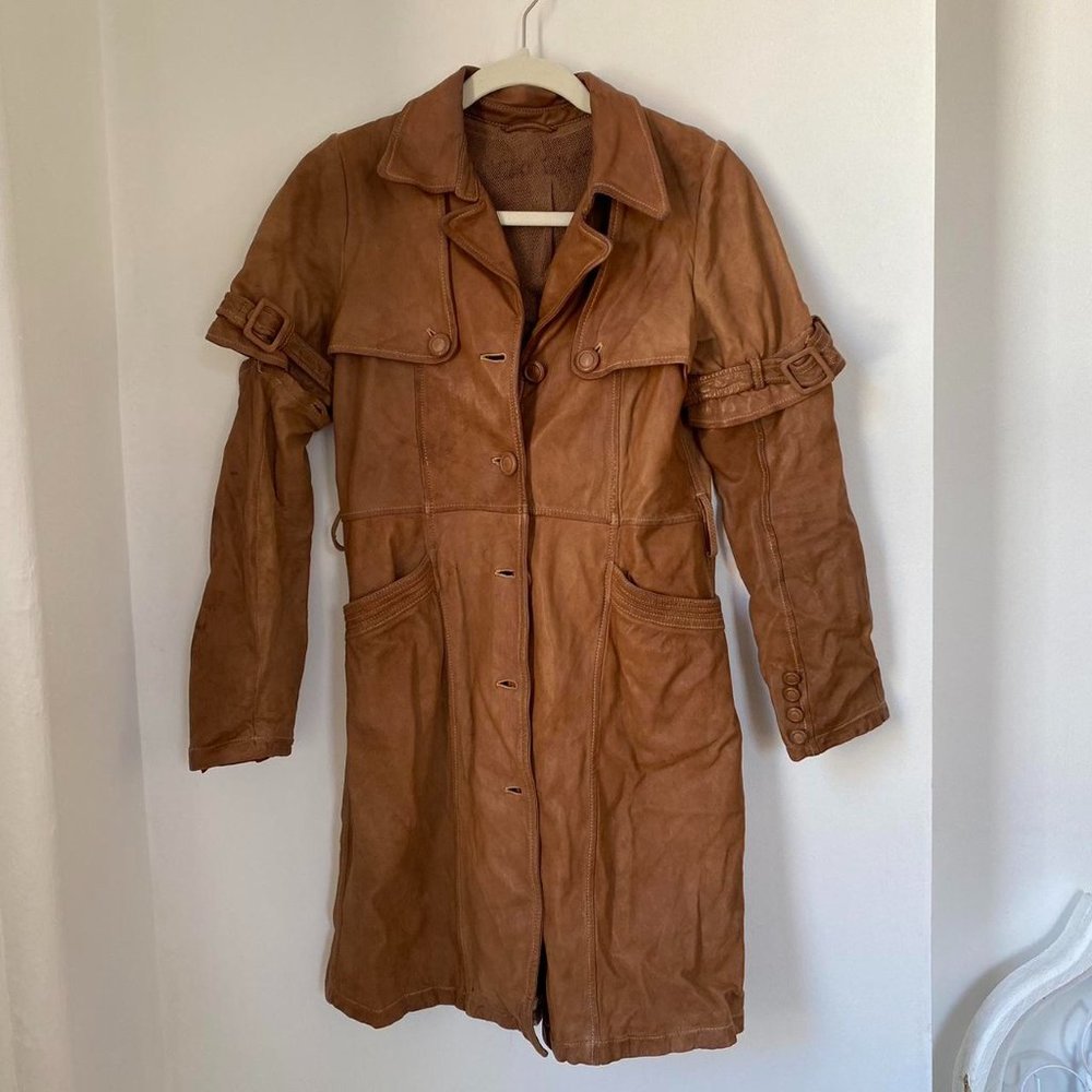 Giorgio Brato Leather Trench Coat